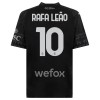 Maillot de Supporter AC Milan Rafael Leao 10 Quatrième 2023-24 Noire Pour Enfant